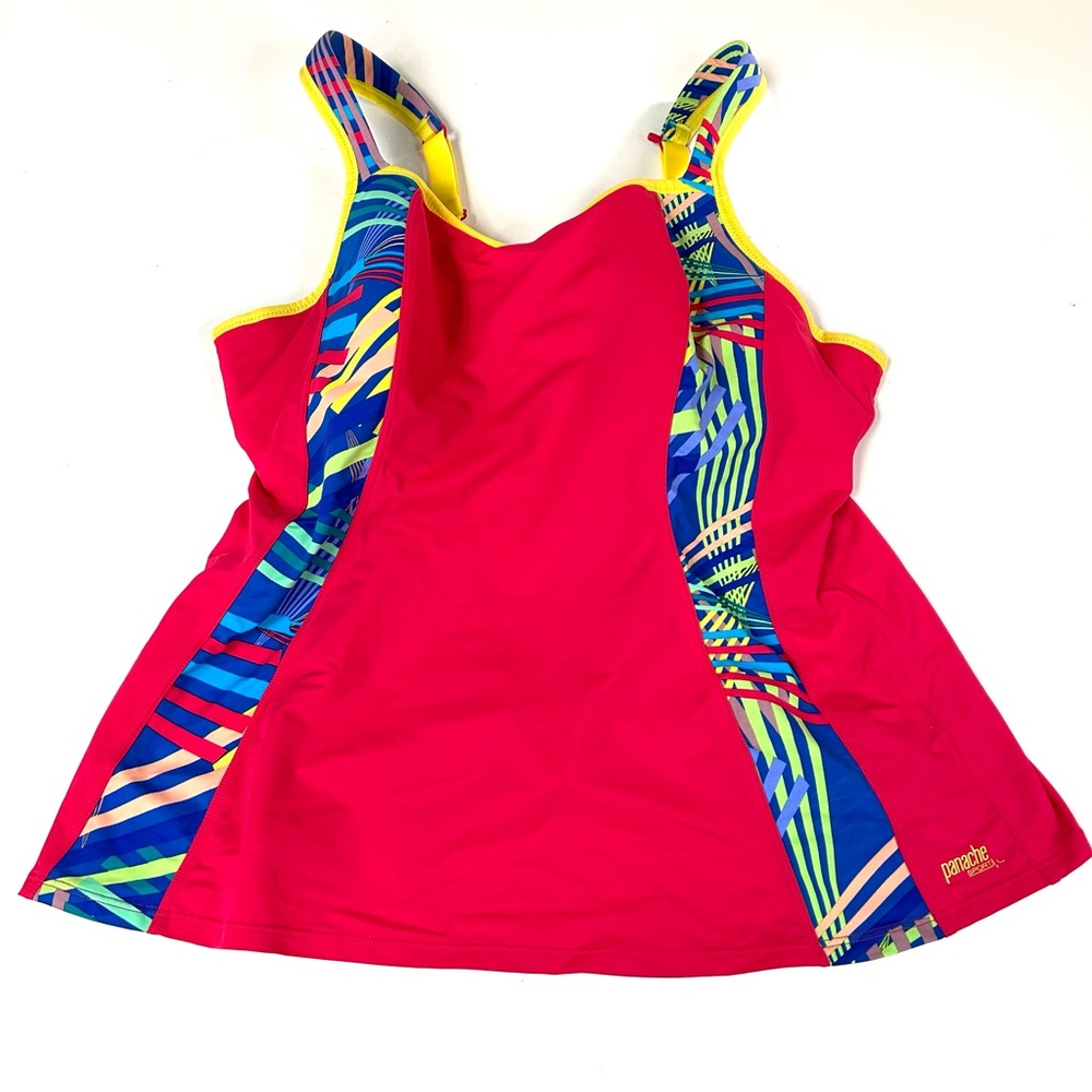 Panache Sport Women’s 40D Tank Top Pink Blue Underwire 7345 Lined Athletic #0649